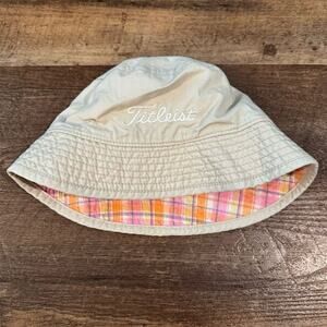 Titleist Reversible Plaid Golf Pickleball Tennis Preppy Bucket Hat Y2K One Size